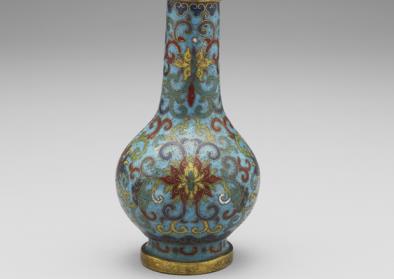 图片[3]-Copper vase with cloisonne enamel decor, Qing dynasty, Qianlong reign (1736-1795)-China Archive